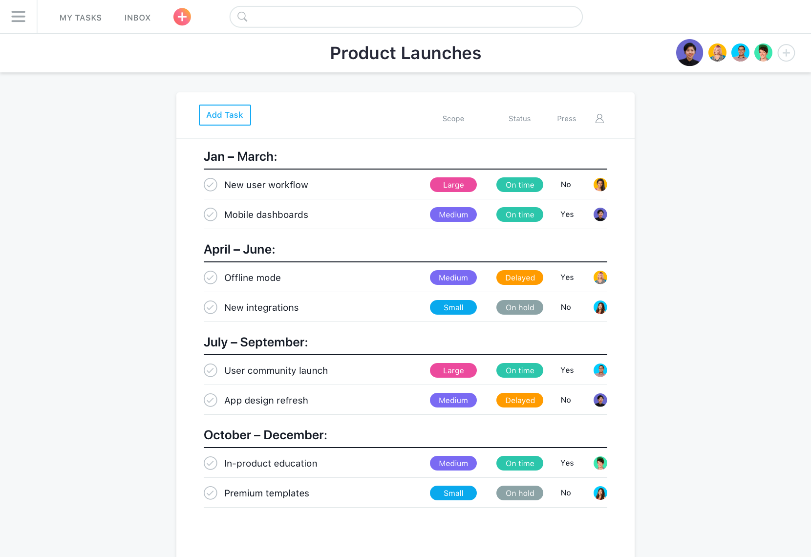 Launch products with Asana’s agile management software