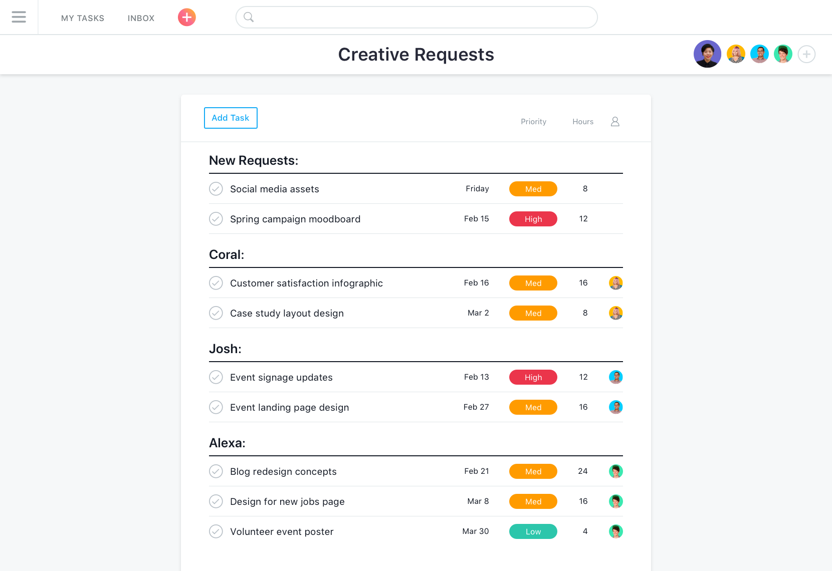 Fulfill work requests with Asana’s agile management software